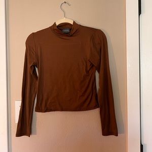 COPY - Olivia Rae brown long sleeve crop top